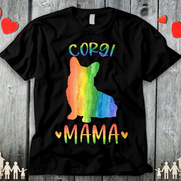 Corgi Mama Colorful Mother's Day Corgi Dog T-shirt Best Mom Ever Cool Mom Unisex - Picture 1 of 2